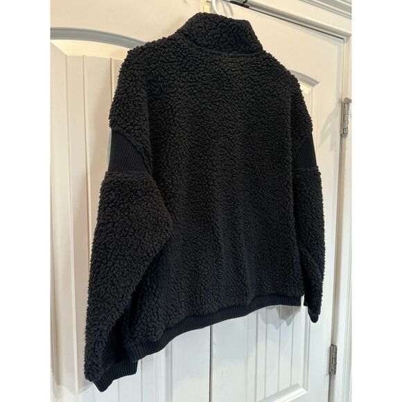 Women's Joy Lab 3/4 Zip Black Fleece Pull-Over Jacket Size M - Picture 3 of 5